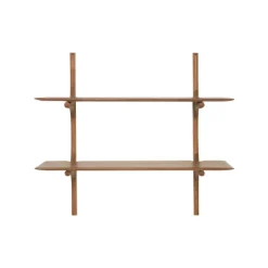 2 Etagères Murales Pi En Acajou Verni - 100 X 35 X 91 Cm-Ethnicraft Discount