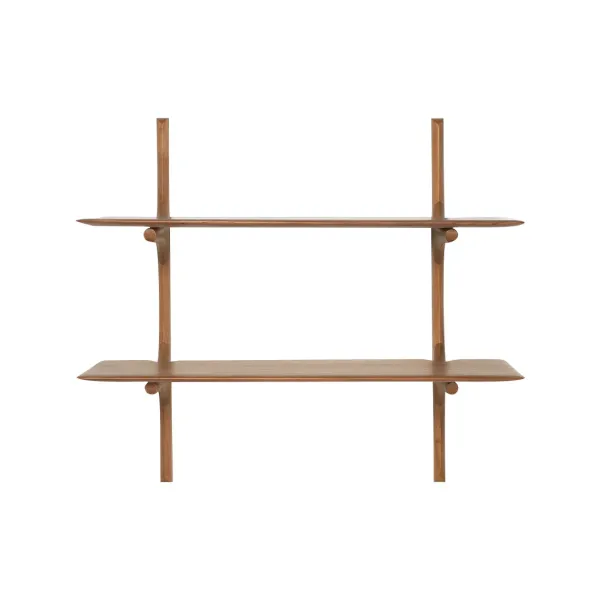 2 Etagères Murales Pi En Acajou Verni - 100 X 35 X 91 Cm-Ethnicraft Discount