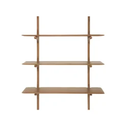 3 Etagères Murales Pi En Acajou Verni - 100 X 35 X 126 Cm-Ethnicraft Clearance