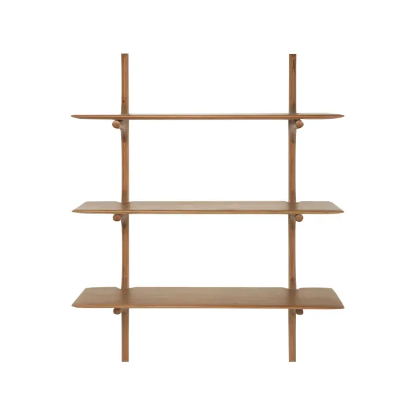 3 Etagères Murales Pi En Acajou Verni - 100 X 35 X 126 Cm-Ethnicraft Clearance