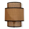 Abat-Jour Applique Murale Solaire Cannage Naturel / Noir-Sélectionné par Fleux Sale