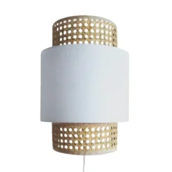 Abat-Jour Applique Murale Solaire Cannage Blanc-Sélectionné par Fleux Online