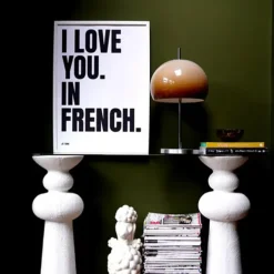 Affiche I Love You In French - 50 X 70 Cm - Black-Sélectionné par Fleux Best