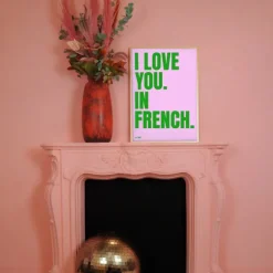 Affiche I Love You In French - 50 X 70 Cm - Edition Limitee Fleux-Sélectionné par Fleux