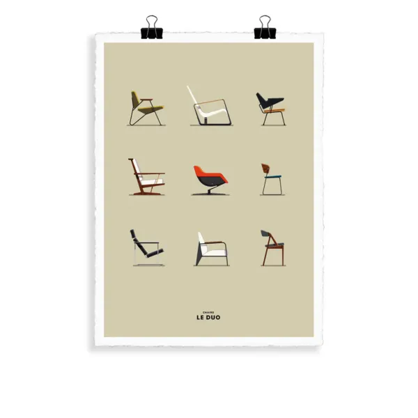 Affiche Le Duo Chaises - 40 X 50 Cm-Image Republic Best