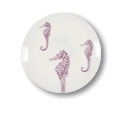 Assiette A Dessert Hippocampes En Porcelaine - O 21 Cm-Sélectionné par Fleux Clearance