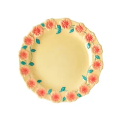Assiette A Fleurs En Ceramique - Creme-Rice Online