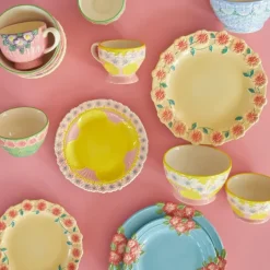 Assiette A Fleurs En Ceramique - Creme-Rice Online