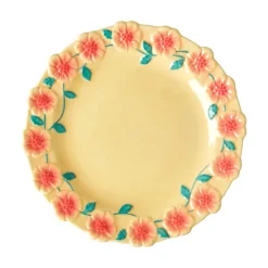 Assiette A Fleurs En Ceramique - Creme-Rice Online