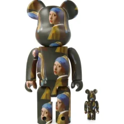 Bearbrick 400% + 100% Johannes Vermeer - La Jeune Fille A La Perle - 28 Cm-Sélectionné par Fleux Discount