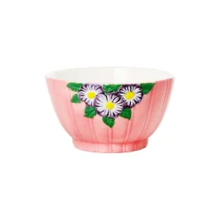 Bol Avec Fleurs En Relief En Ceramique - Rose-Rice New
