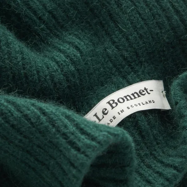 Bonnet En Laine Melangee - Vert Mousse-Le Bonnet