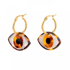 Boucles D'Oreilles Oeil - Marron-Coucou Suzette Online
