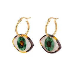 Boucles D'Oreilles Oeil - Vert-Coucou Suzette Discount