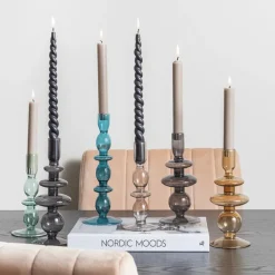 Bougeoir Art Bubbles En Verre - H 18 X O 8.5 Cm-Sélectionné par Fleux Best