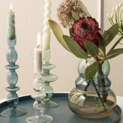 Bougeoir Art Bubbles En Verre - H 18 X O 8.5 Cm-Sélectionné par Fleux Best