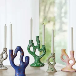 Bougeoir Tachete - H 30 Cm - Vert-Sélectionné par Fleux Outlet