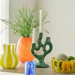 Bougeoir Tachete - H 30 Cm - Vert-Sélectionné par Fleux Outlet