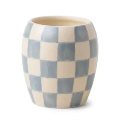 Bougie Damier En Porcelaine - Coton & Teck-Sélectionné par Fleux Hot