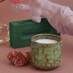 Bougie En Cire Vegetale Parfumee - Jasmin Et Rose-HK Living Hot