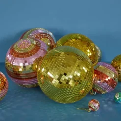 Boule Disco O 18 Cm - Rayures Rose-Rice Best