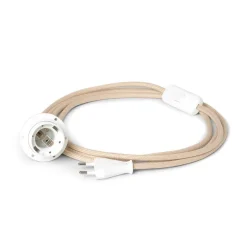 Cable Fiche Prise Et Interrupteur Pour Applique - 2,65 M - Tissu Sable-Ferm Living Best