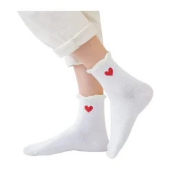 Chaussettes Dentelle Coeur Long 35/42 - Blanc-Tites Chaussettes Best
