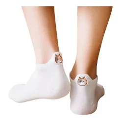 Chaussettes Languette Chat 35/42 - Blanc-Tites Chaussettes Best