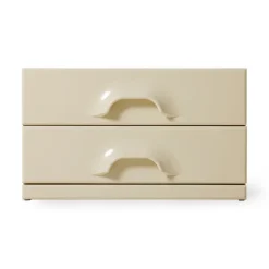 Commode 2 Tiroirs - 60 X 35 X 35,2 Cm - Creme-HK Living
