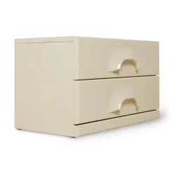 Commode 2 Tiroirs - 60 X 35 X 35,2 Cm - Creme-HK Living