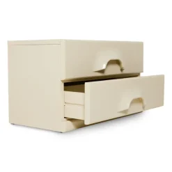 Commode 2 Tiroirs - 60 X 35 X 35,2 Cm - Creme-HK Living