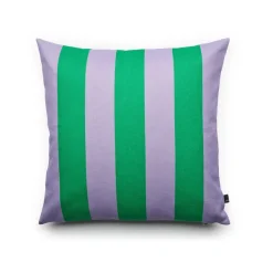 Coussin A Rayures - 60 X 60 Cm - Vert/Violet-FEST Amsterdam Sale