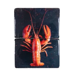 Décoration Murale Homard Rouge / Fond Noir - 29 X 40 Cm-Stigerwoods New