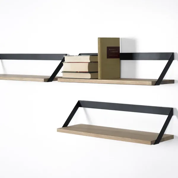 Etagere Ribbon En Chene Et Metal Noir - L 70 Cm-Ethnicraft New