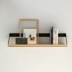 Etagere Ribbon En Chene Et Metal Noir - L 70 Cm-Ethnicraft New