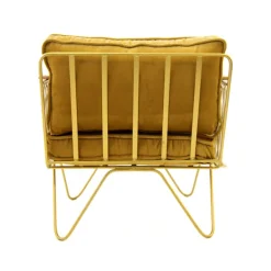 Fauteuil Croisette En Velours Camel - Dore & Bois Clair-Honoré New