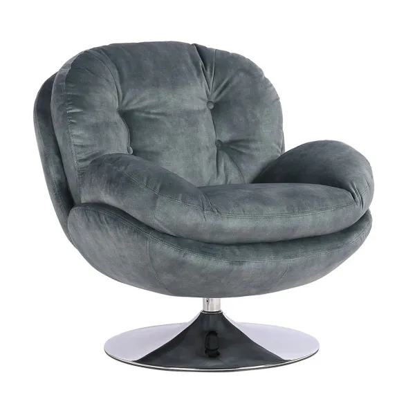 Fauteuil Memento En Velours - 81 X 86 X 83 Cm - Petrole-Sélectionné par Fleux Best