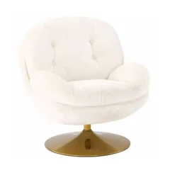 Fauteuil Memento En Velours - 81 X 86 X 83 Cm - Blanc-Sélectionné par Fleux Online
