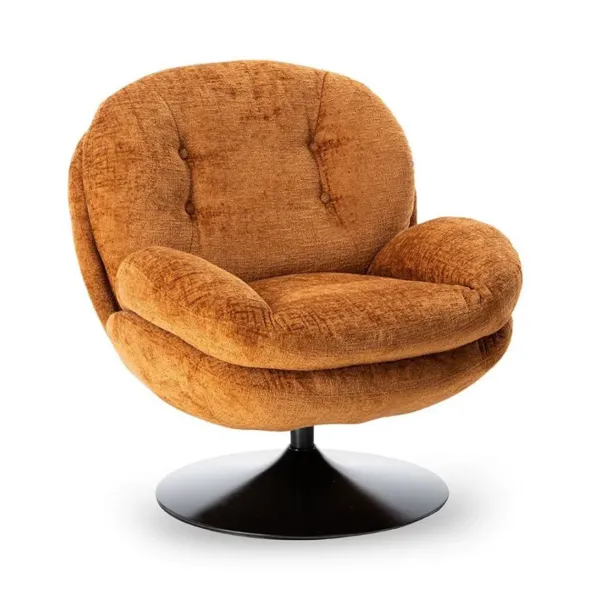 Fauteuil Memento En Velours - 81 X 86 X 83 Cm - Orange Brule-Sélectionné par Fleux Sale