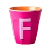 Gobelet Lettre F En Melamine - Fuschia-Rice
