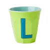 Gobelet Lettre L En Melamine - Lime-Rice New