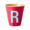 Gobelet Lettre R En Melamine - Rouge-Rice Outlet