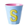 Gobelet Lettre S En Melamine - Bleu Clair-Rice Clearance