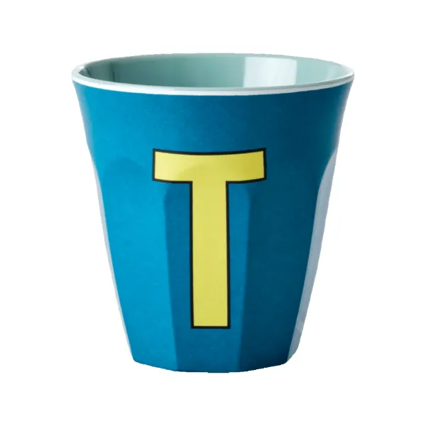Gobelet Lettre T En Melamine - Bleu Fonce-Rice