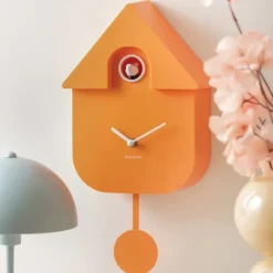 Horloge Modern Cuckoo - Orange-Sélectionné par Fleux New