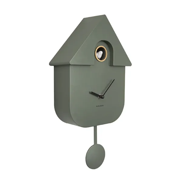 Horloge Modern Cuckoo En Metal L 21.5 X H 41 Cm - Vert Kaki-Sélectionné par Fleux Sale