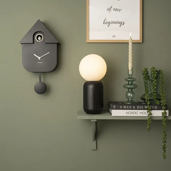 Horloge Modern Cuckoo En Metal L 21.5 X H 41 Cm - Noir-Sélectionné par Fleux Best