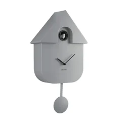 Horloge Modern Cuckoo En Metal L 21.5 X H 41 Cm - Gris-Sélectionné par Fleux Best