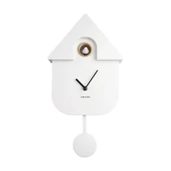 Horloge Modern Cuckoo En Metal L 21.5 X H 41 Cm - Blanc-Sélectionné par Fleux Discount