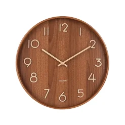 Horloge Murale Pure En Bois De Tilleul - O 40 Cm - Dark-Sélectionné par Fleux Online